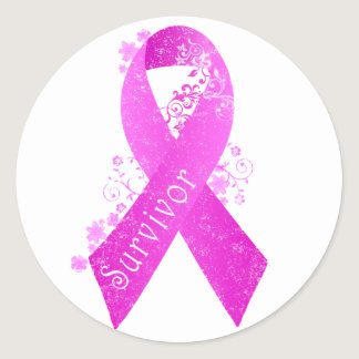 Breast Cancer Survivor Vintage Classic Round Sticker