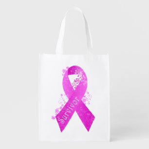Breast Cancer Survivor Vintage Grocery Bag