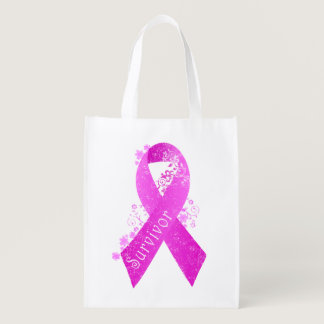 Breast Cancer Survivor Vintage Grocery Bag