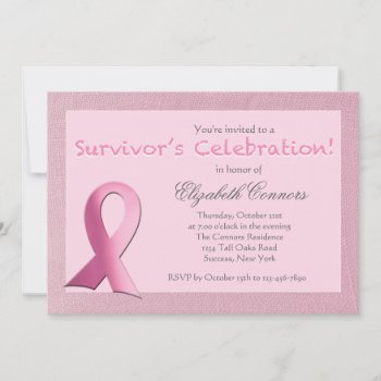 Breast Cancer Survivor's Celebration Invitation by CottonLamb at Zazzle