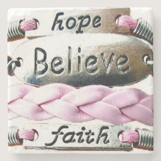 Breast Cancer Survivors Charms Marble Coaster