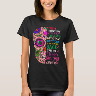 Breast Cancer T Shirt Breast Cancer Skull Warrior