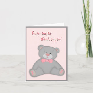 Breast Cancer Teddy  Bear Card