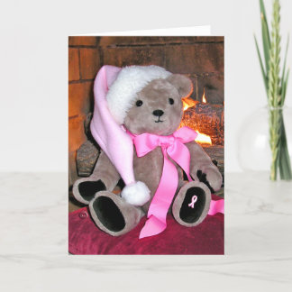 Breast Cancer Teddy  Bear Greeting Card