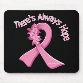 Breast Cancer There's Always Hope Floral Mouse Pad