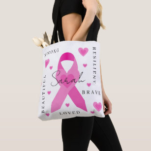Breast Cancer Awareness Flowers Pink Ribbon Shoulder Bag Purse
