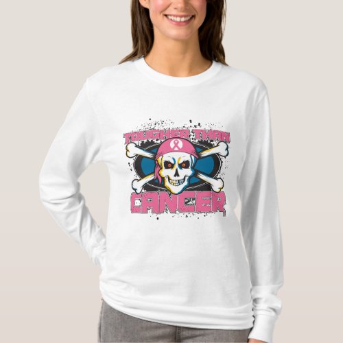 Breast Cancer Tougher Than Cancer Skull T_Shirt