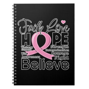 Breast Cancer Awareness - Hope Notebook - 6x9 Portable Christian Notebook  with Hope Based Bible Quotes: Inspirational Gifts for Religious Women 