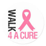 Breast Cancer Walk For A Cure Classic Round Sticker