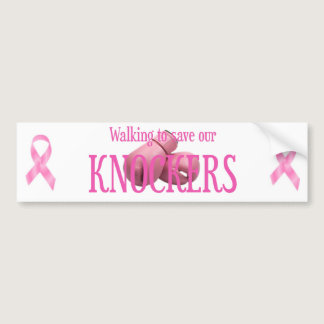 Breast Cancer Walking to Save Knockers Bumper Sticker