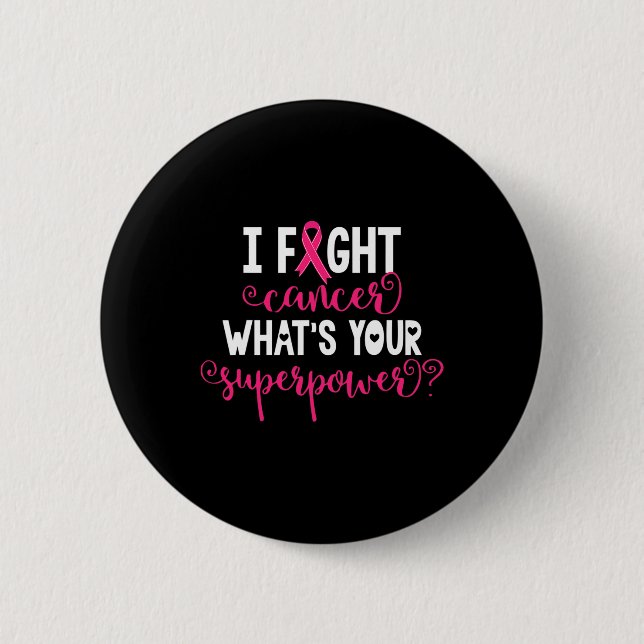 Breast Cancer Warrior Awareness Support Believe Su Button (Front)