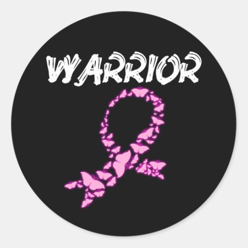 breast cancer warrior classic round sticker