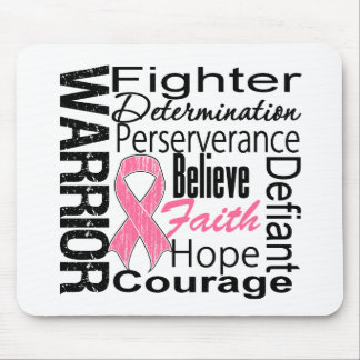 Breast Cancer Warrior Collage Mouse Pad