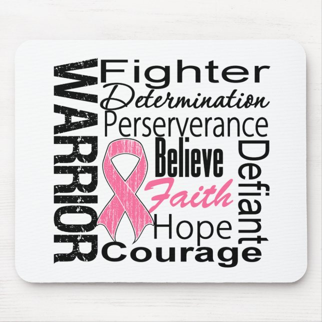 Breast Cancer Warrior Collage Mouse Pad (Front)