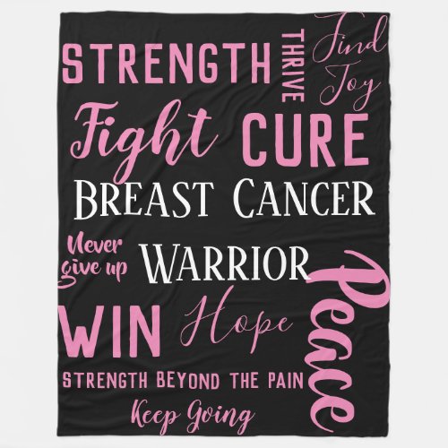 Breast Cancer Warrior large blanket