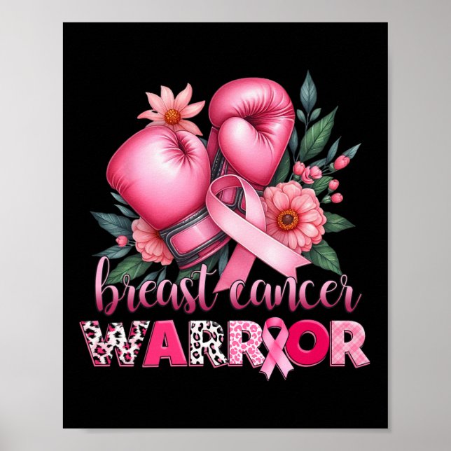 Breast Cancer Warrior Pink Breast Cancer Awareness Poster (Front)