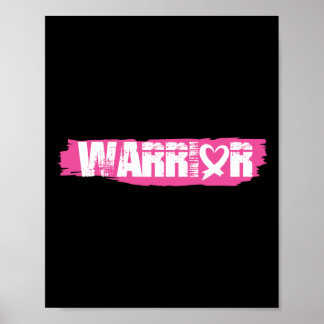 Breast Cancer Warrior Pink Ribbon Recovery Poster