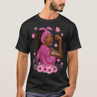 Breast Cancer Warrior Strong Black Women Support B T-Shirt