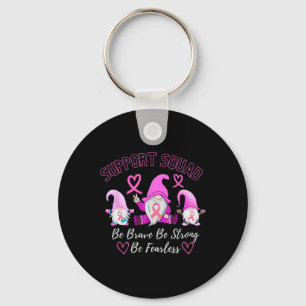 Breast Cancer Warrior Support Squad Pink Ribbon Fo Keychain