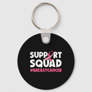 Breast Cancer Warrior Support Squads Pink Ribbon W Keychain