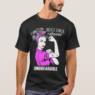 Breast Cancer Warrior Unbreakable Awareness Gift  T-Shirt