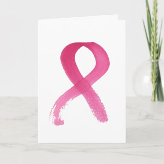 Breast Cancer Watercolor Ribbon Card