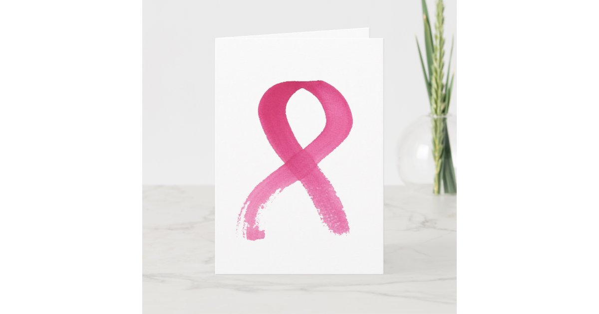 Breast Cancer Watercolor Ribbon Card | Zazzle.com