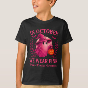 Breast Cancer Women Halloween In October We Wear N T-Shirt