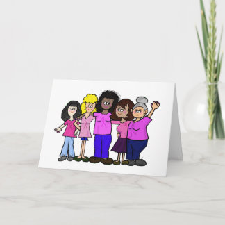 Breast Cancer - Women in Pink Greeting Card