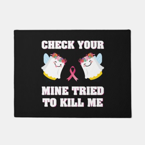 Breast Cancer Women Mom Funny Check Your Boo Bees Doormat