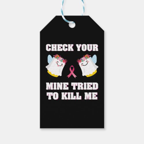 Breast Cancer Women Mom Funny Check Your Boo Bees Gift Tags