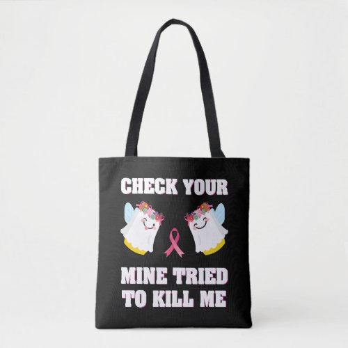 Breast Cancer Women Mom Funny Check Your Boo Bees Tote Bag