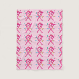 Breast Cancers Awareness Ribbons Fleece Blankets