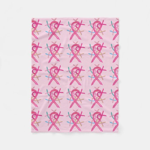 Breast Cancers Awareness Ribbons Fleece Blankets