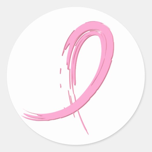 Breast Cancers Pink Ribbon A4 Classic Round Sticker