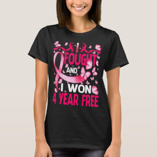 Breast Cancerversary 4 Year Breast Cancer Free T-Shirt