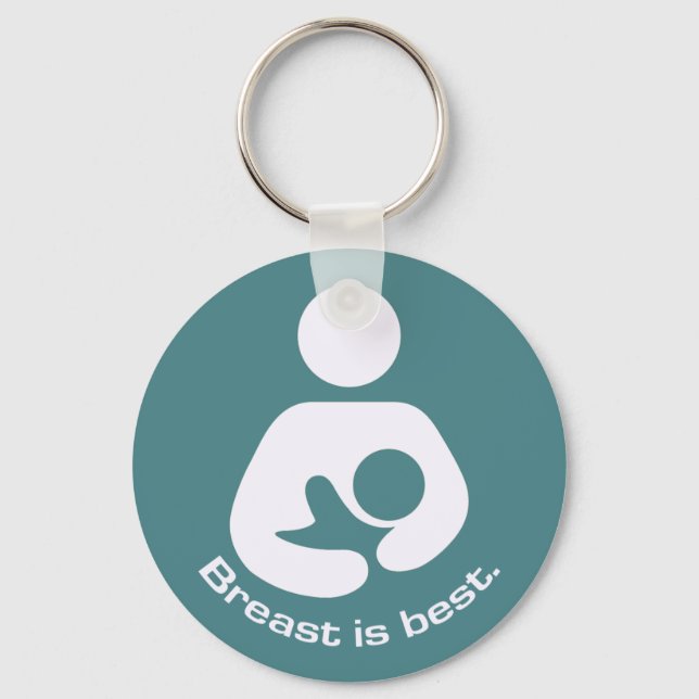 Breast Is Best Icon - Teal Keychain (Front)