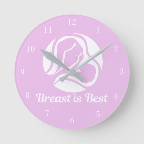 Breast is Best Lactation Consultant Office Pink Round Clock