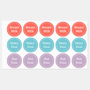 Breast Milk Nut Free Food Craft Business Product Labels