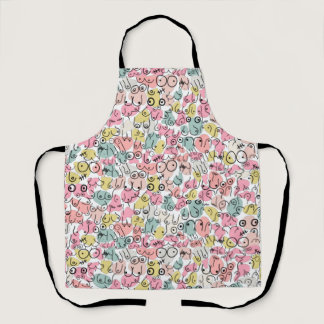 breast pink pattern apron