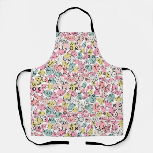 breast pink pattern apron