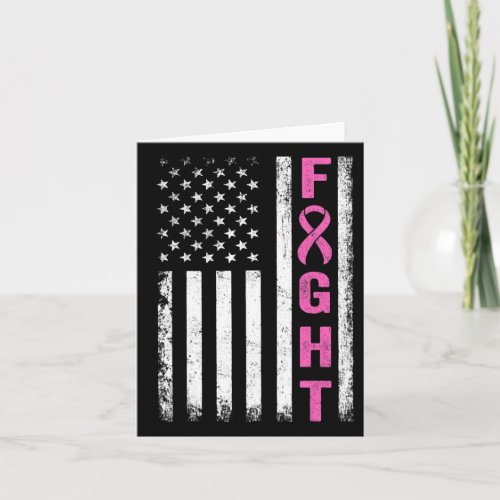 Breast Survivor American Flag Breast Cancer Awaren Card