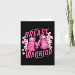 Breast Warrior Boxing Glove Breast Cancer Awarenes Card