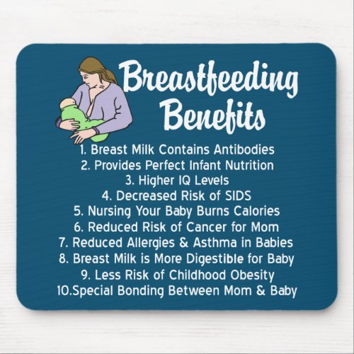Breastfeeding Benefits Top 10 Reasons for Nursing Mouse Pad