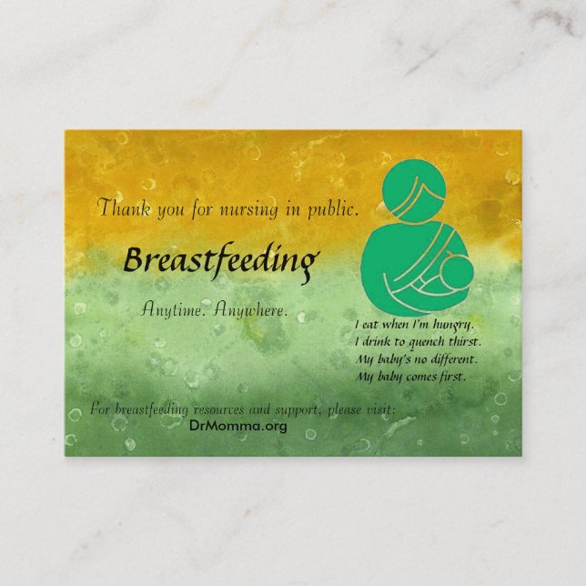 Breastfeeding Encouragement Calling Card (Front)