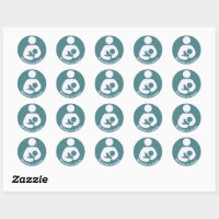 Breastfeeding Icon Breast Is Best Teal Classic Round Sticker