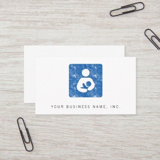 Customizable Breastfeeding Icon Letterpress Style Texture Business Card