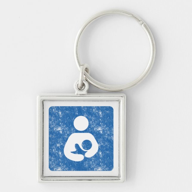 Breastfeeding Icon Letterpress Style Texture Keychain (Front)