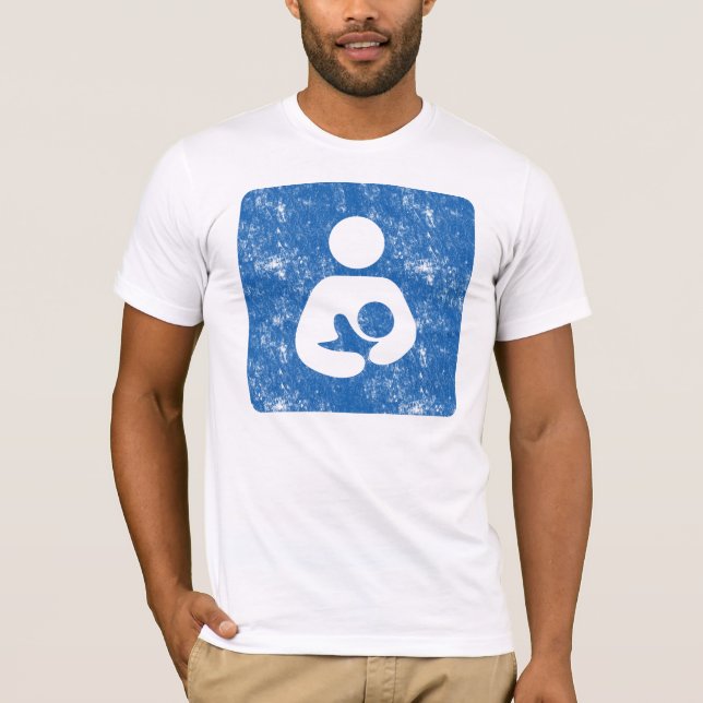 Breastfeeding Icon Letterpress Style Texture T-Shirt (Front)