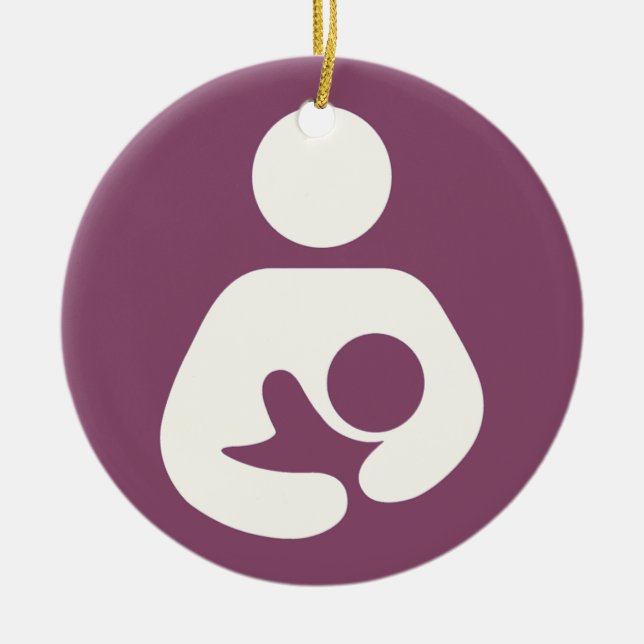 Breastfeeding Icon - Mauve Ceramic Ornament (Front)